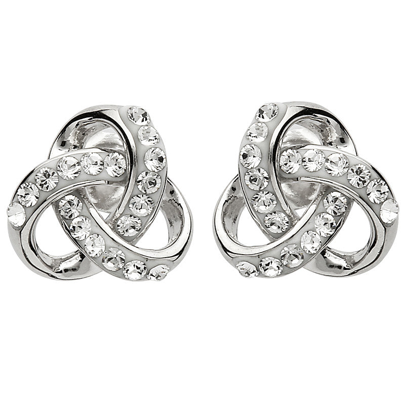 Sterling Silver Trinity Earrings w/ Swarvoski Crystals