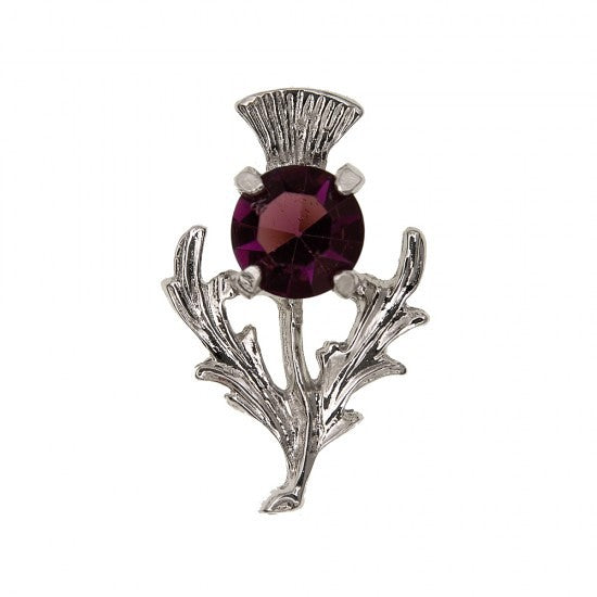Scottish Thistle Brooch with Stone, Large
