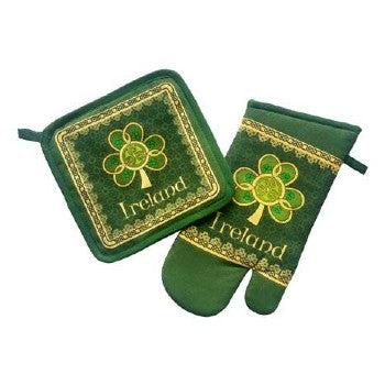 Shamrock Spiral Oven Mitt & Pot Holder