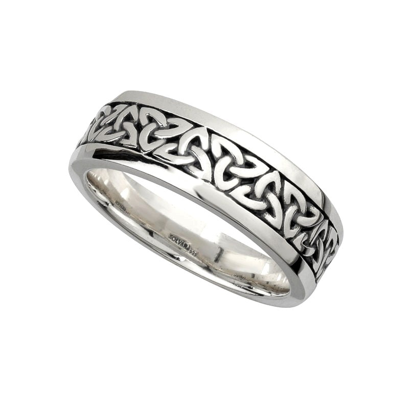 Men's Silver Oxidized Trinity Ring