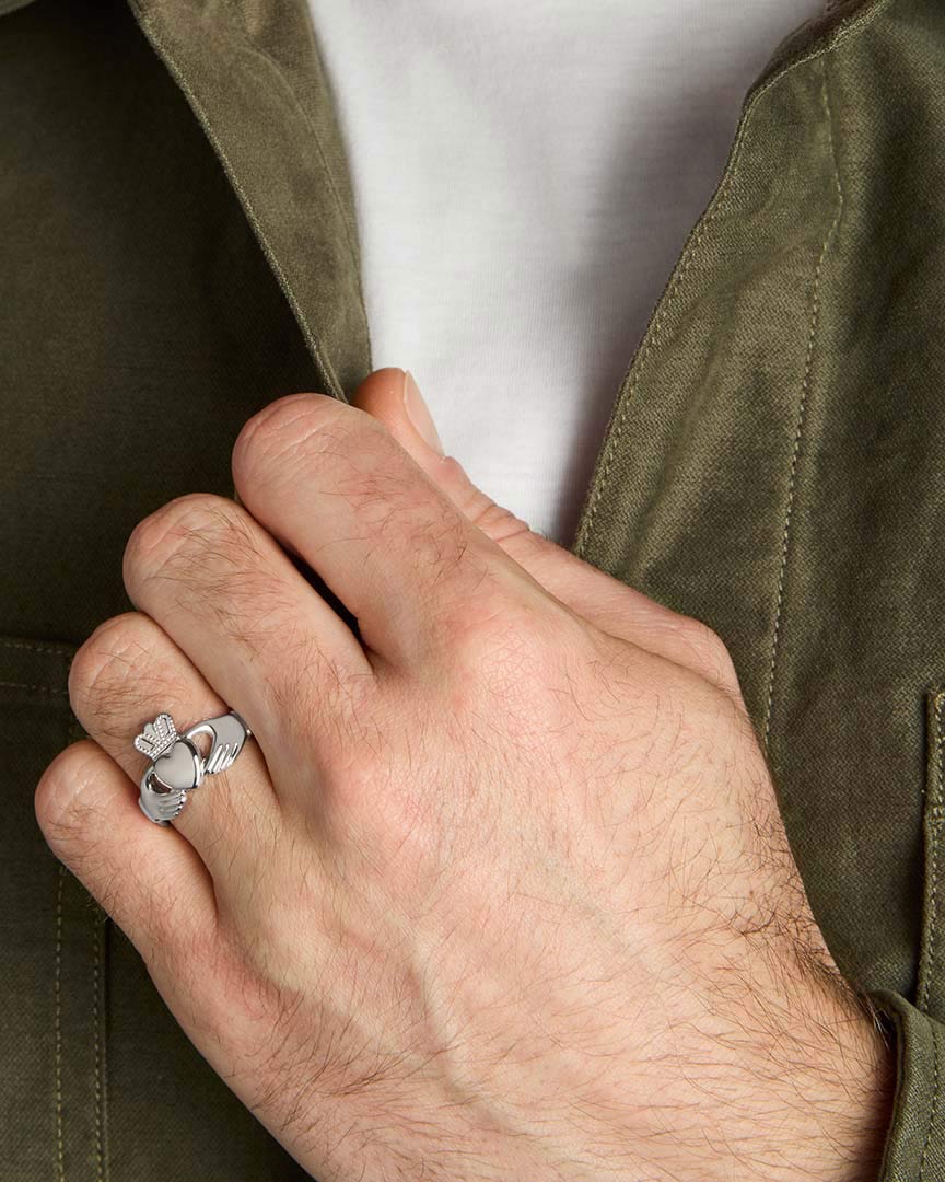 Men's Silver Claddagh Ring