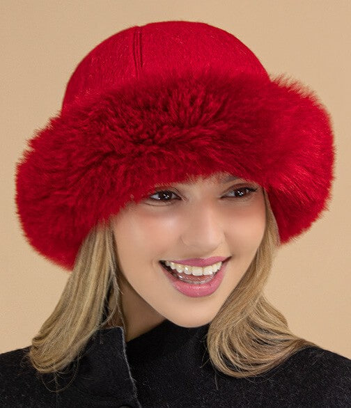 Premium Alpaca Fur Cloche Hat
