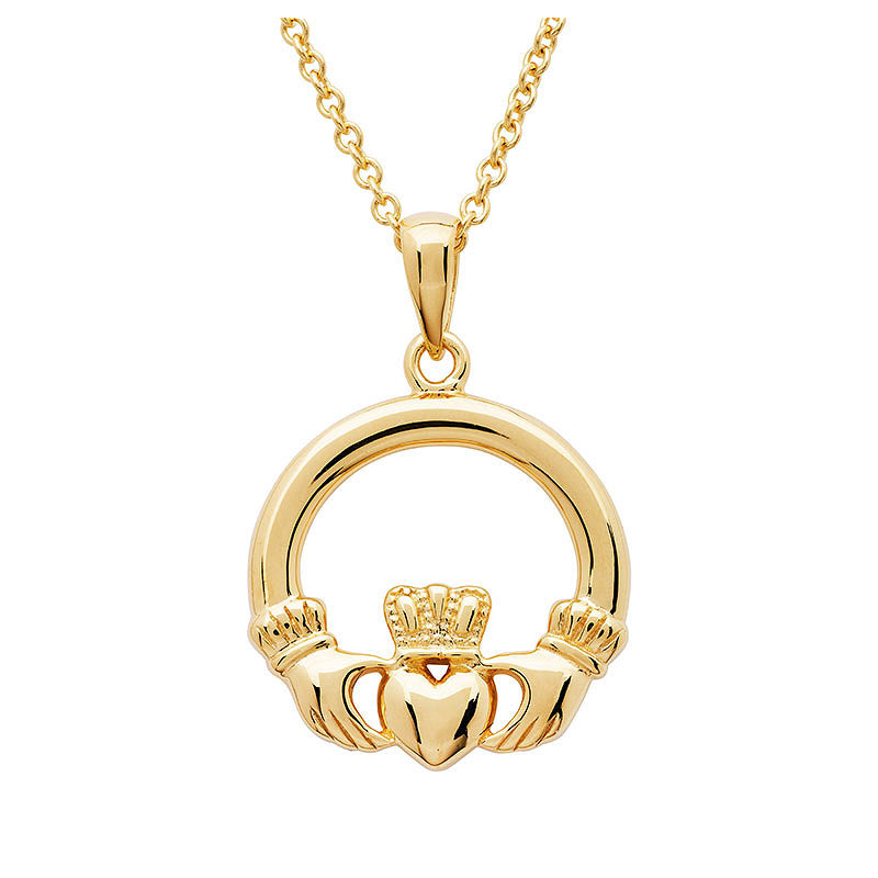 14KT Gold Vermeil Claddagh Necklace
