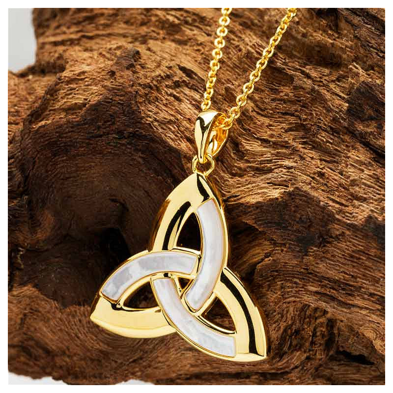 14KT Gold Vermeil Mother of Pearl Trinity Necklace