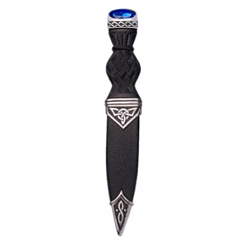 Celtic Polished Sgian Dubh - Blue Stone Top