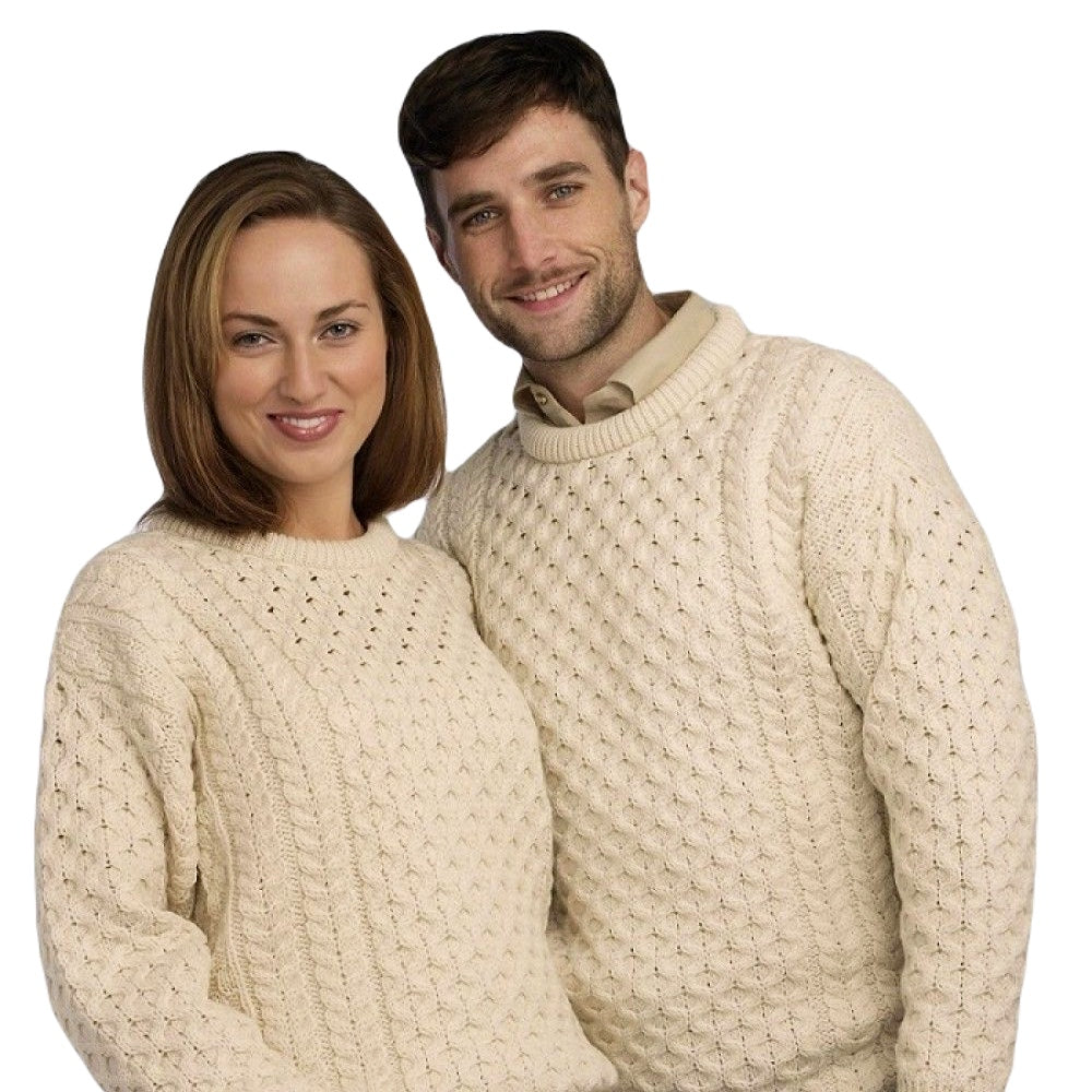 Classic Aran Crew Neck Fisherman Sweater | Unisex [3 Colors]