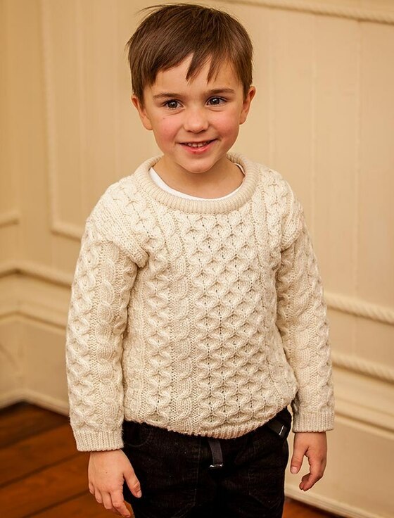 Kid's Aran Crewneck Sweater