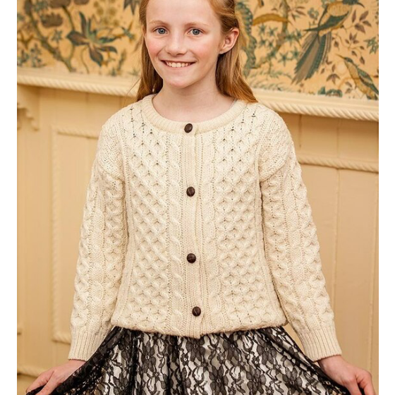 Kid's Aran Cardigan Sweater