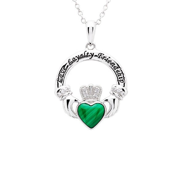 Claddagh Malachite Pendant