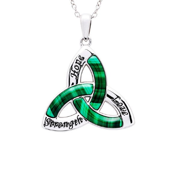 Trinity Knot Malachite Pendant