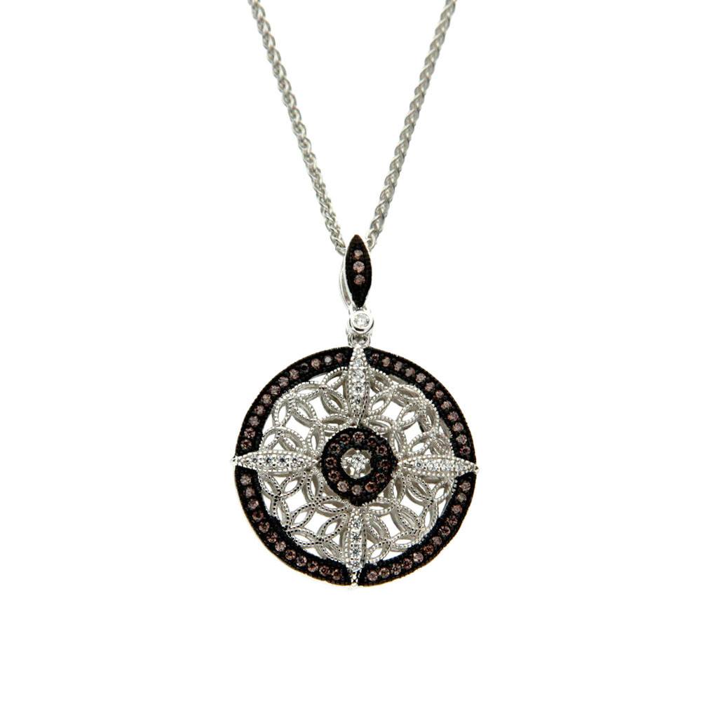 dark side of reversible silver & CZ Celtic necklace, smaller version