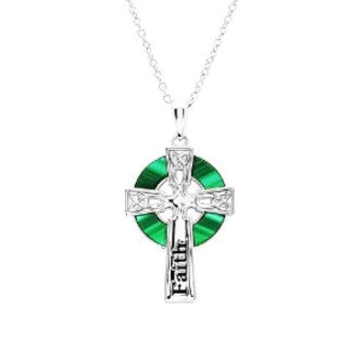 Celtic Cross Malachite Pendant